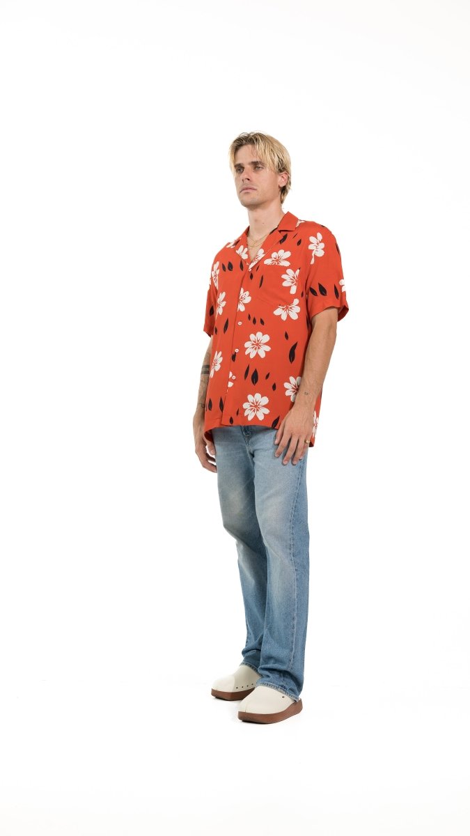 CAMICIA RED SUMMER FLOWERS - Benevierre
