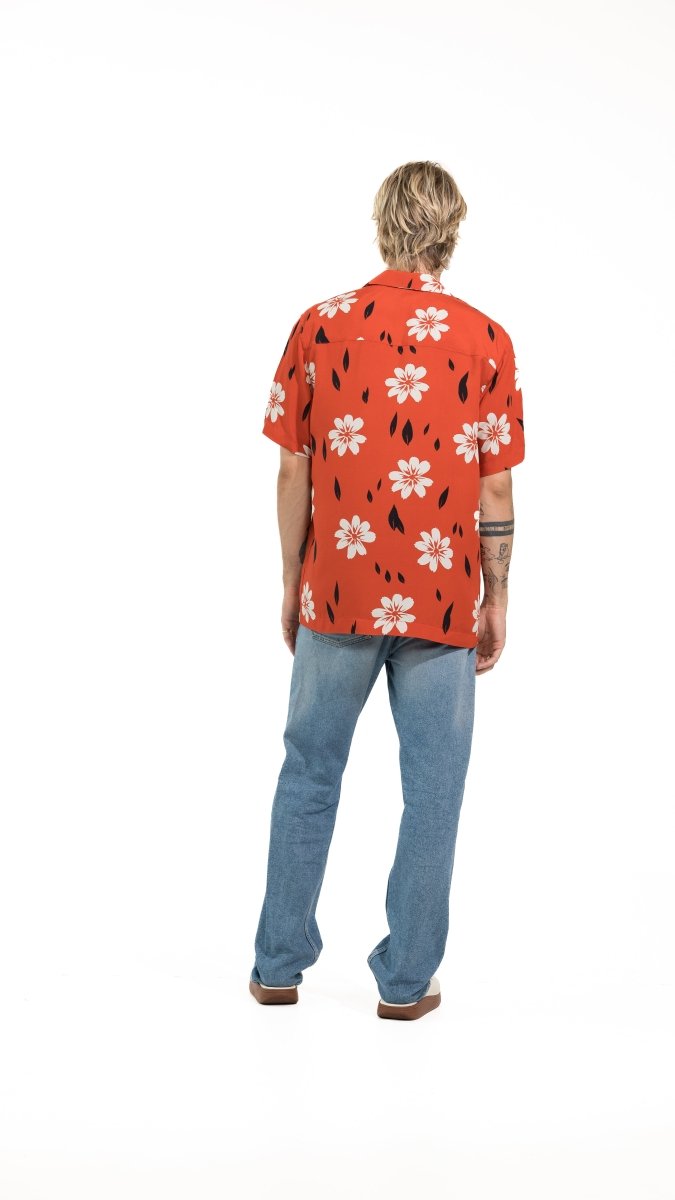 CAMICIA RED SUMMER FLOWERS - Benevierre