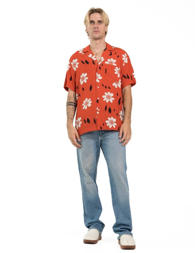 CAMICIA RED SUMMER FLOWERS - Benevierre