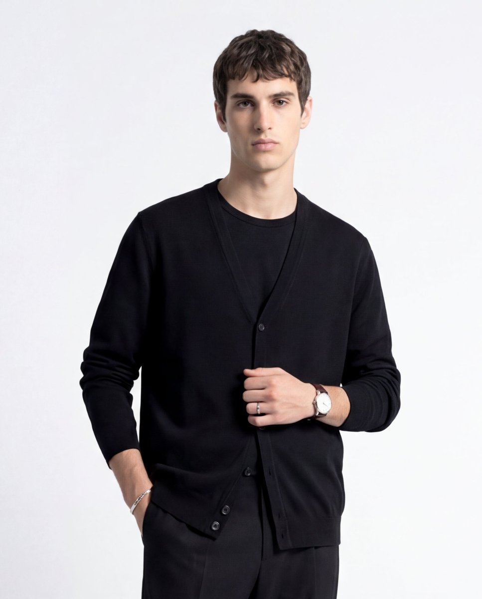 CARDIGAN CLASSIC BLACK - Benevierre