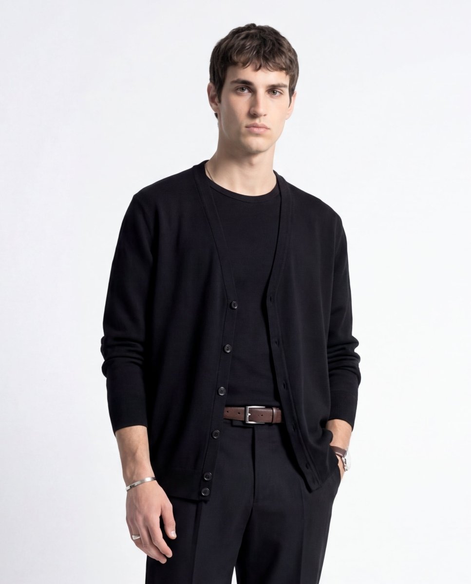 CARDIGAN CLASSIC BLACK - Benevierre