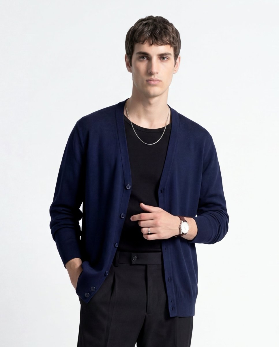 CARDIGAN CLASSIC BLUE - Benevierre