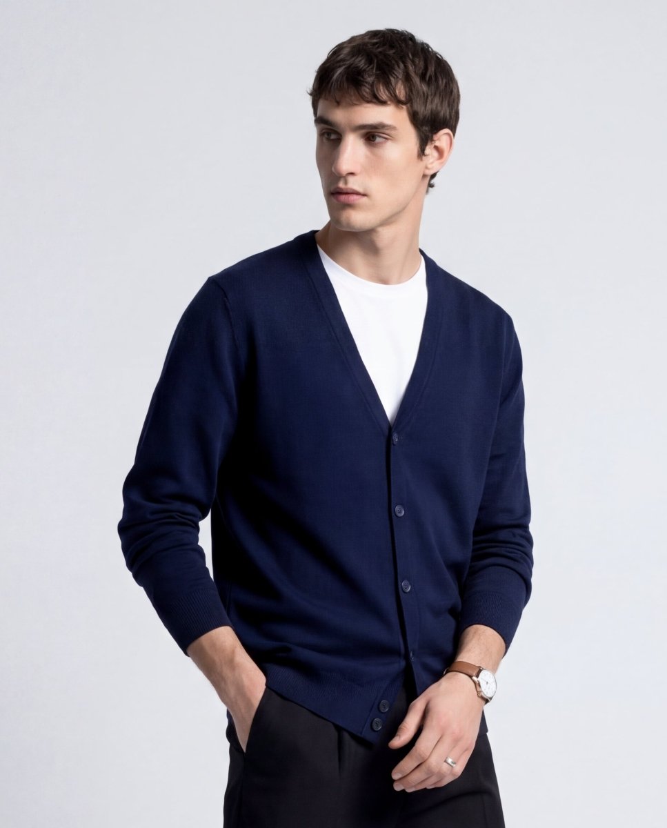 CARDIGAN CLASSIC BLUE - Benevierre
