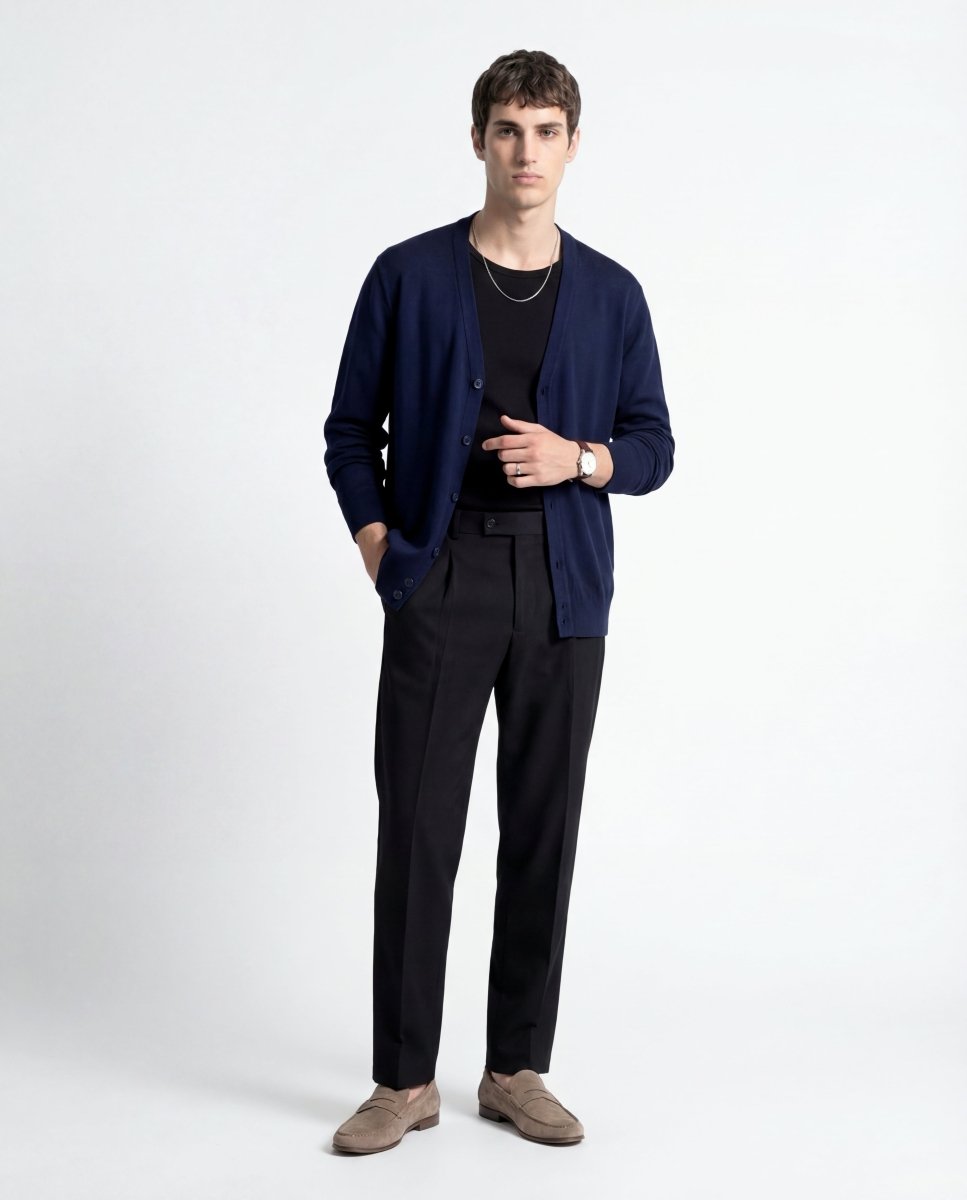 CARDIGAN CLASSIC BLUE - Benevierre