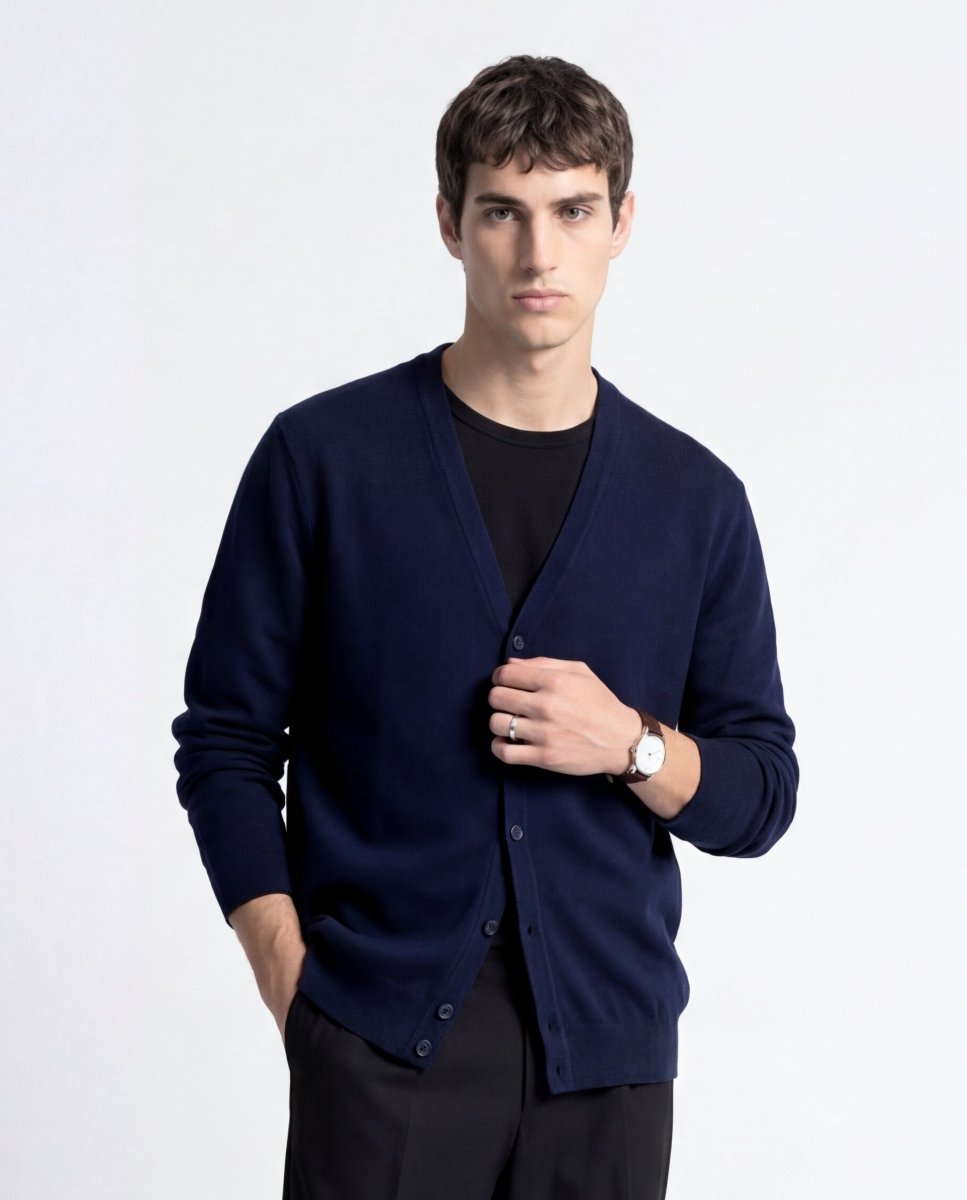 CARDIGAN CLASSIC BLUE - Benevierre