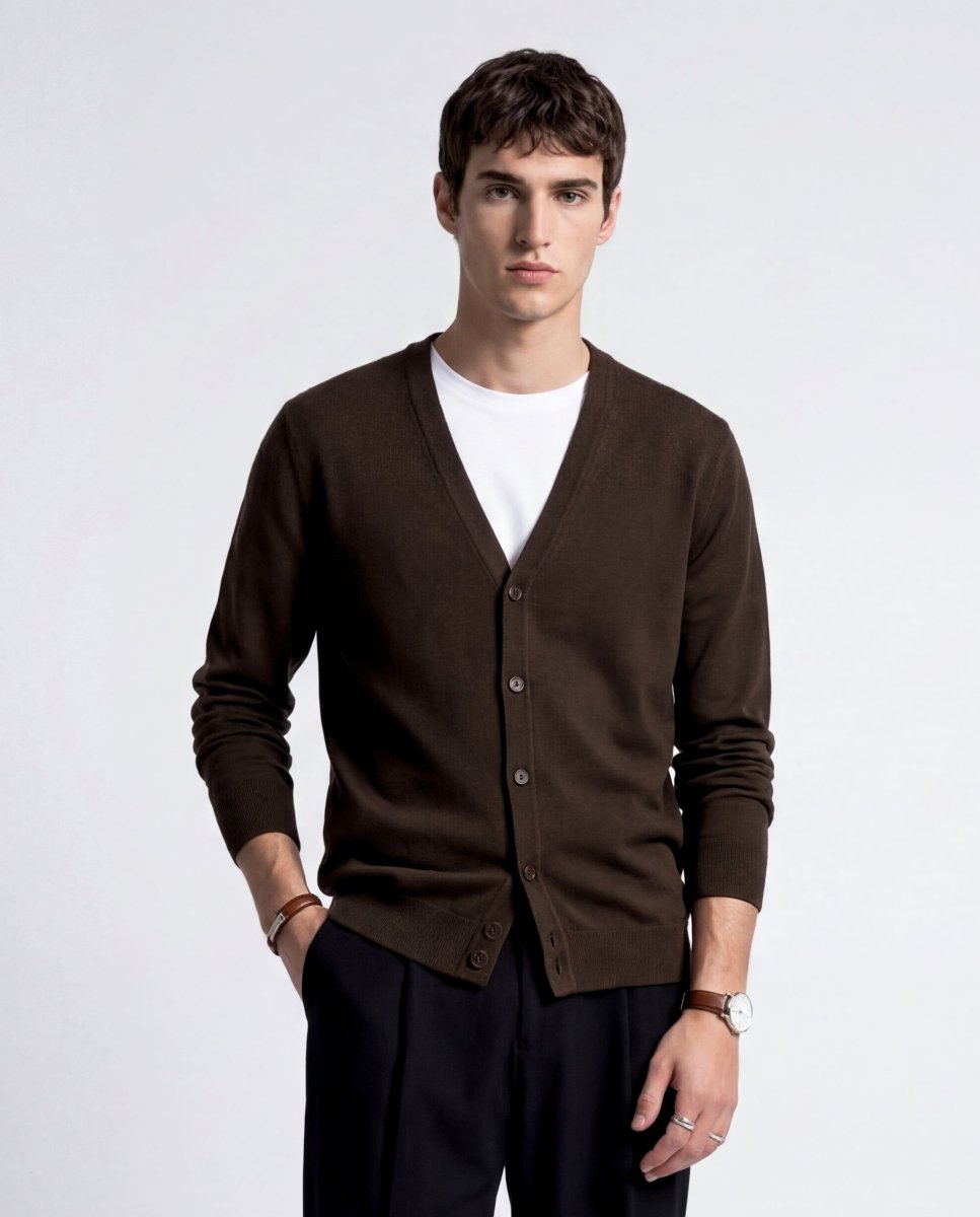 CARDIGAN CLASSIC BROWN - Benevierre