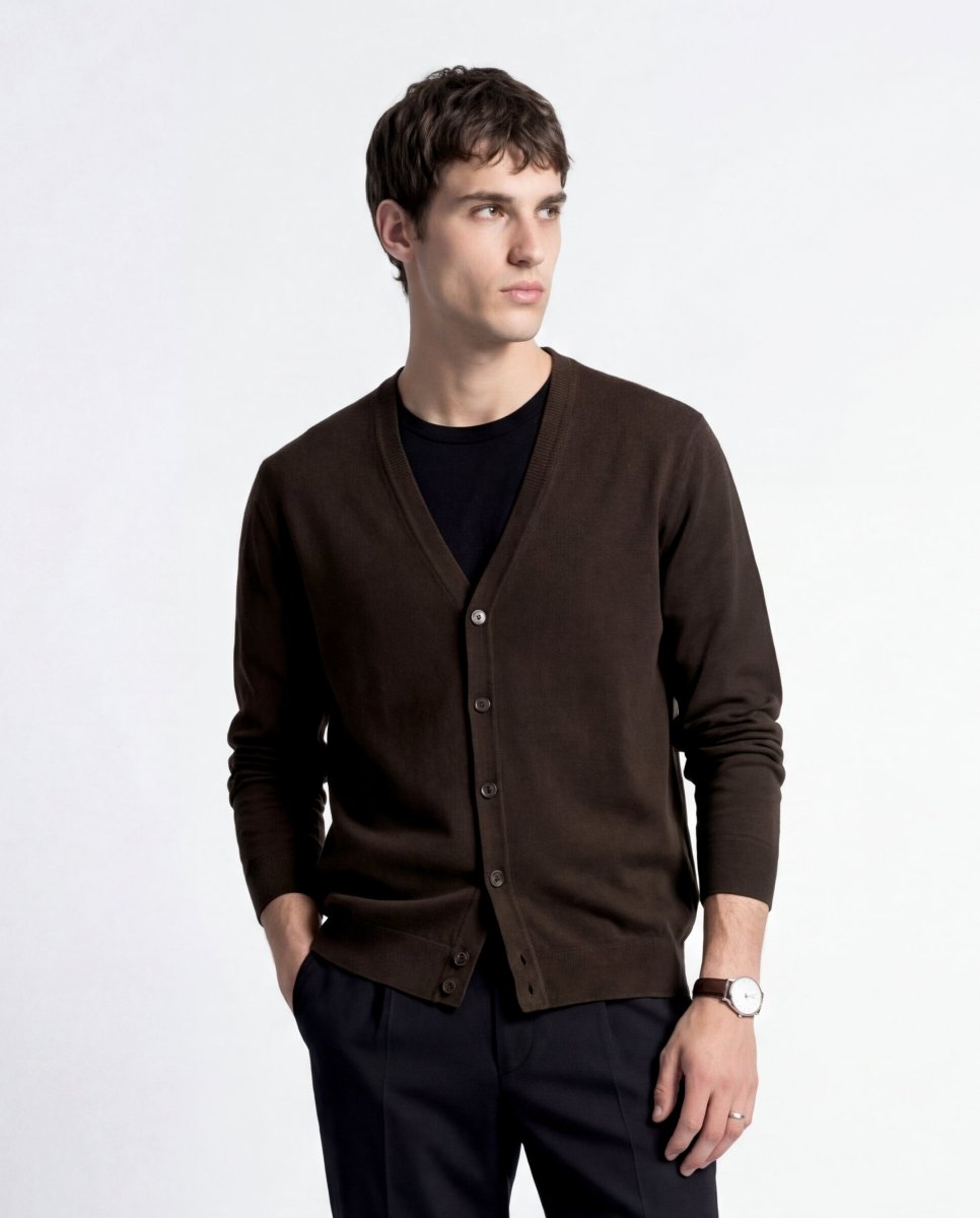 CARDIGAN CLASSIC BROWN - Benevierre