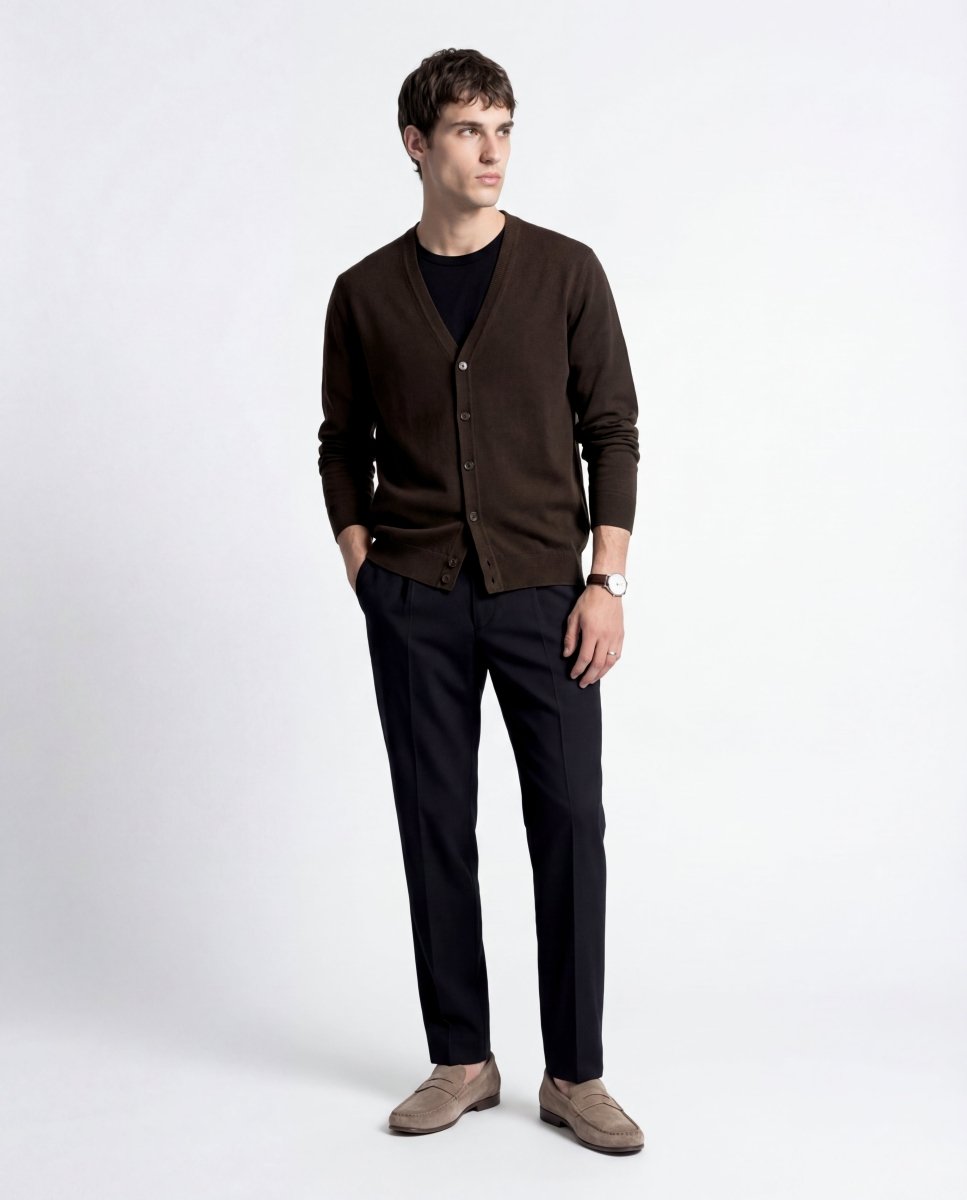 CARDIGAN CLASSIC BROWN - Benevierre