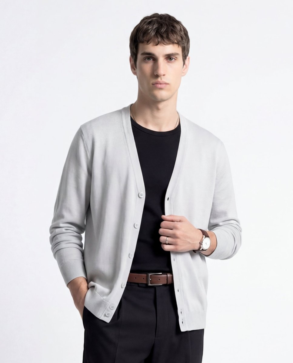 CARDIGAN CLASSIC WHITE - Benevierre