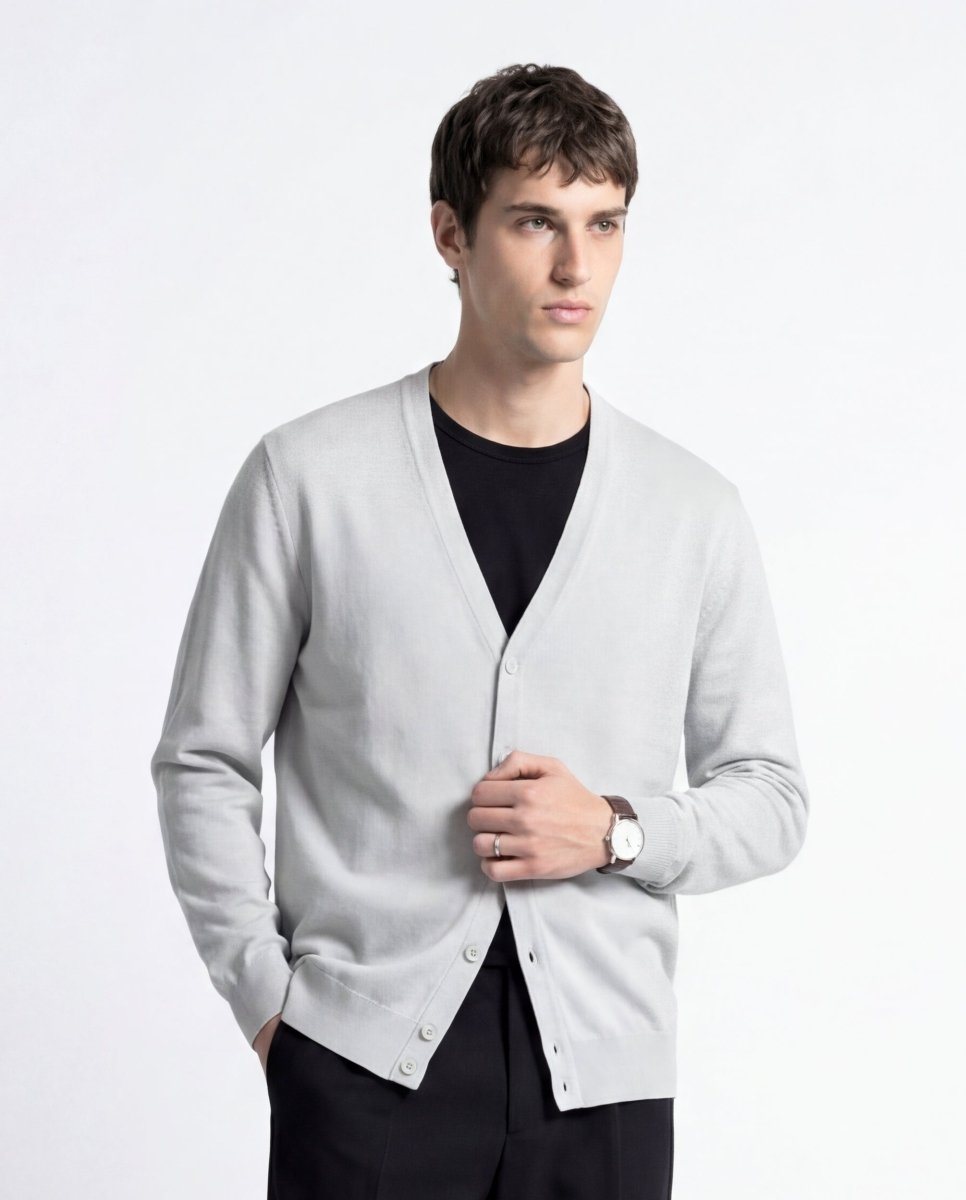 CARDIGAN CLASSIC WHITE - Benevierre