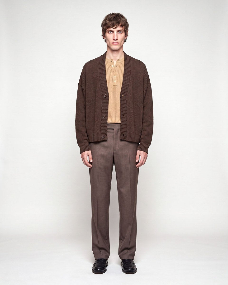CARDIGAN CROP BROWN - Benevierre