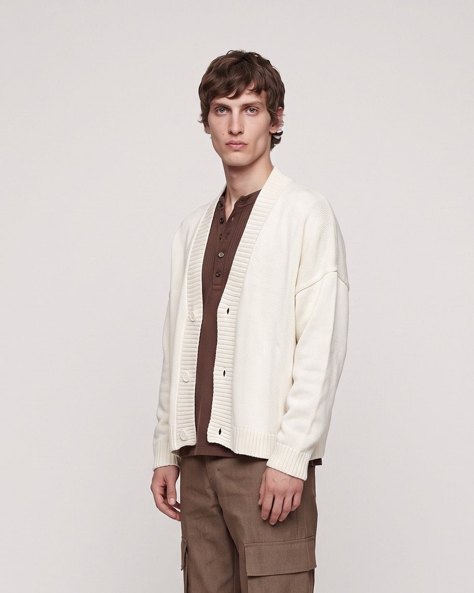 CARDIGAN CROP NATURALE - Benevierre