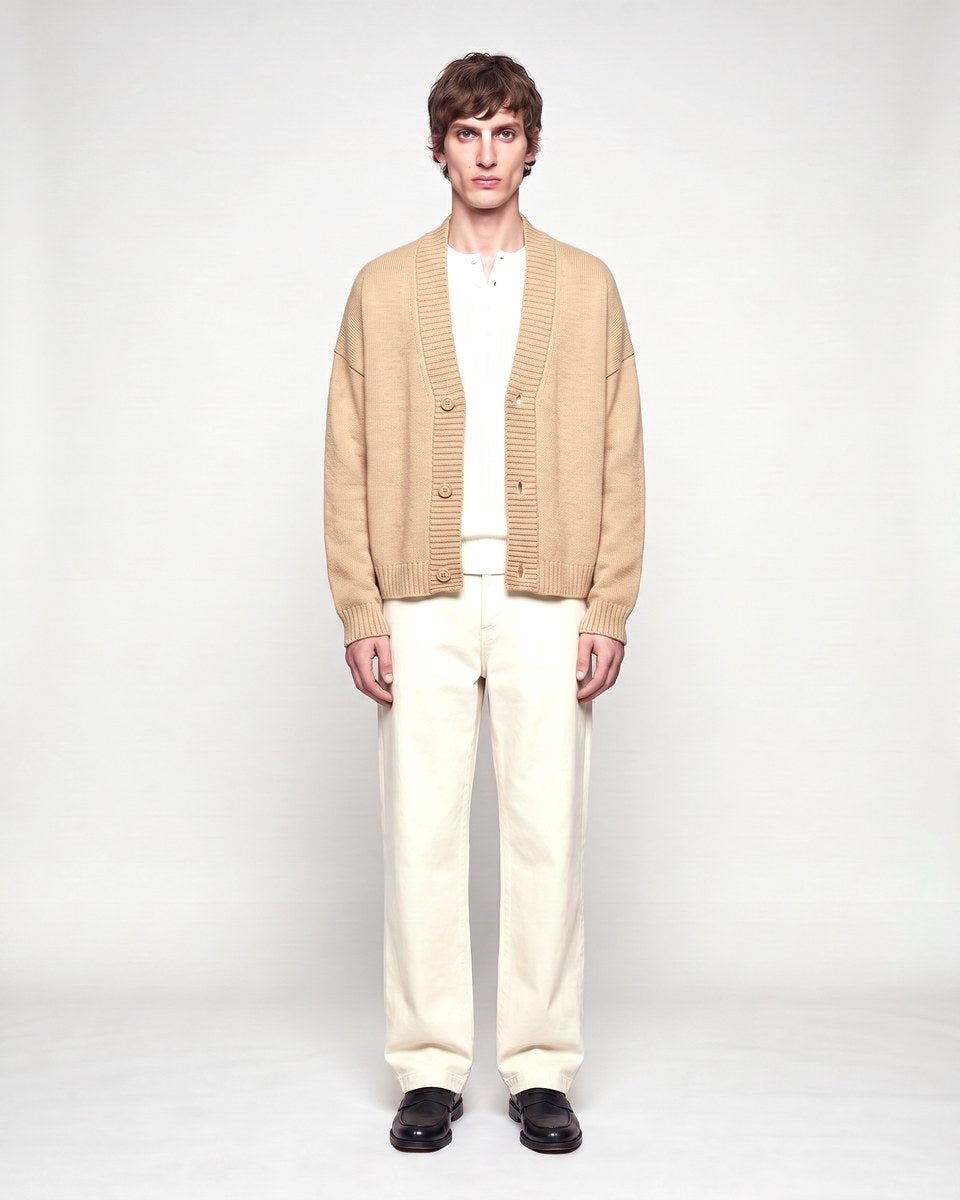 CARDIGAN CROP SAND - Benevierre