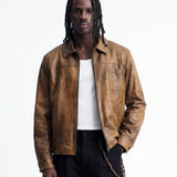 CITY LEATHER JACKET BROWN - Benevierre