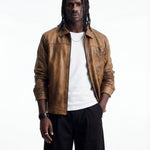 CITY LEATHER JACKET BROWN - Benevierre