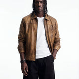 CITY LEATHER JACKET BROWN - Benevierre