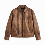 CITY LEATHER JACKET BROWN - Benevierre