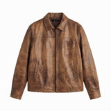CITY LEATHER JACKET BROWN - Benevierre