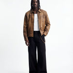CITY LEATHER JACKET BROWN - Benevierre
