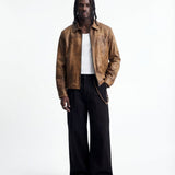 CITY LEATHER JACKET BROWN - Benevierre