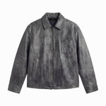 CITY LEATHER JACKET GREY - Benevierre