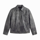 CITY LEATHER JACKET GREY - Benevierre