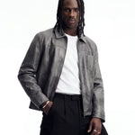 CITY LEATHER JACKET GREY - Benevierre