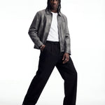 CITY LEATHER JACKET GREY - Benevierre