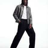 CITY LEATHER JACKET GREY - Benevierre