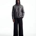 CITY LEATHER JACKET GREY - Benevierre