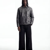 CITY LEATHER JACKET GREY - Benevierre