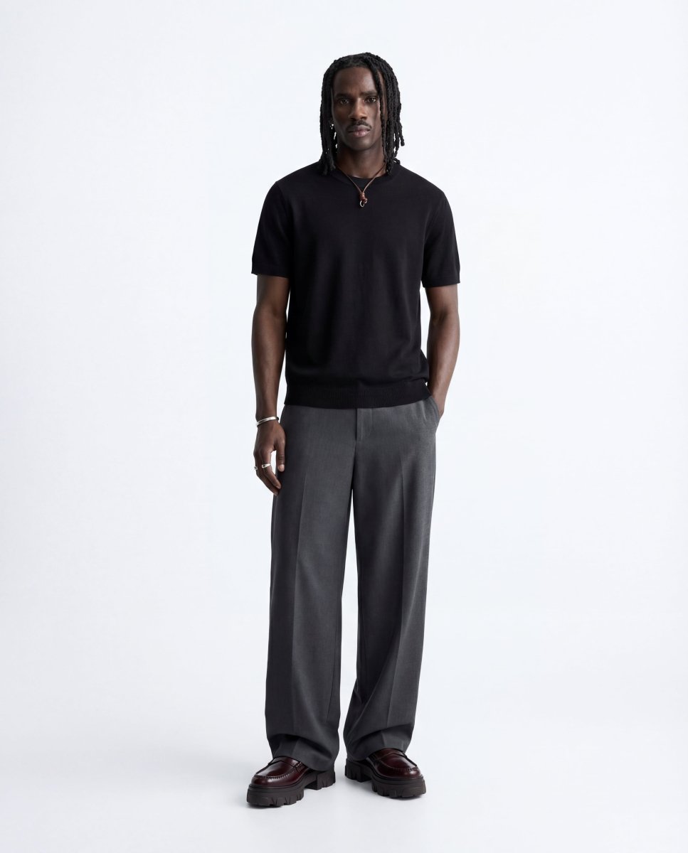 CLEAN KNIT TEE BLACK - Benevierre