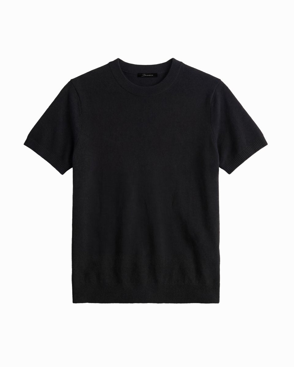 CLEAN KNIT TEE BLACK - Benevierre