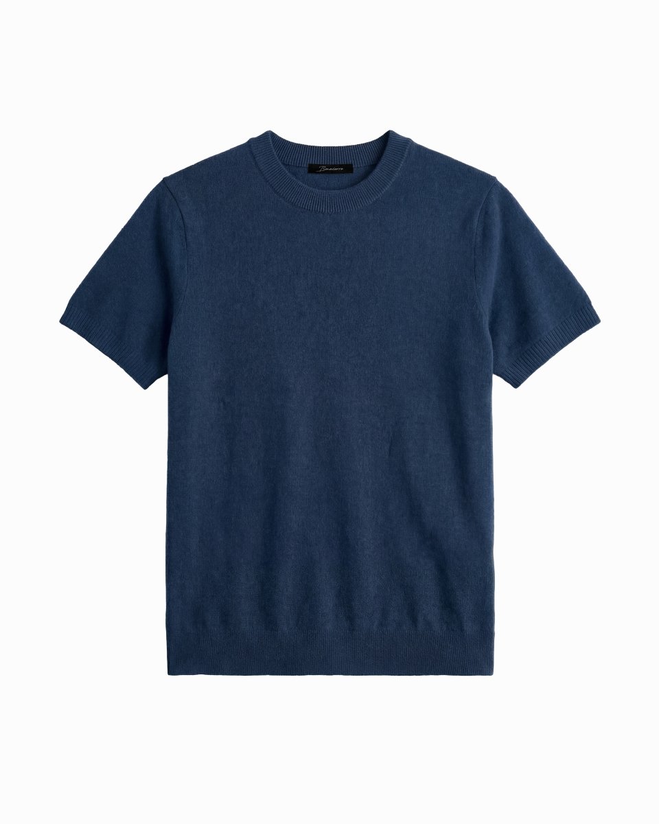 CLEAN KNIT TEE BLUE - Benevierre