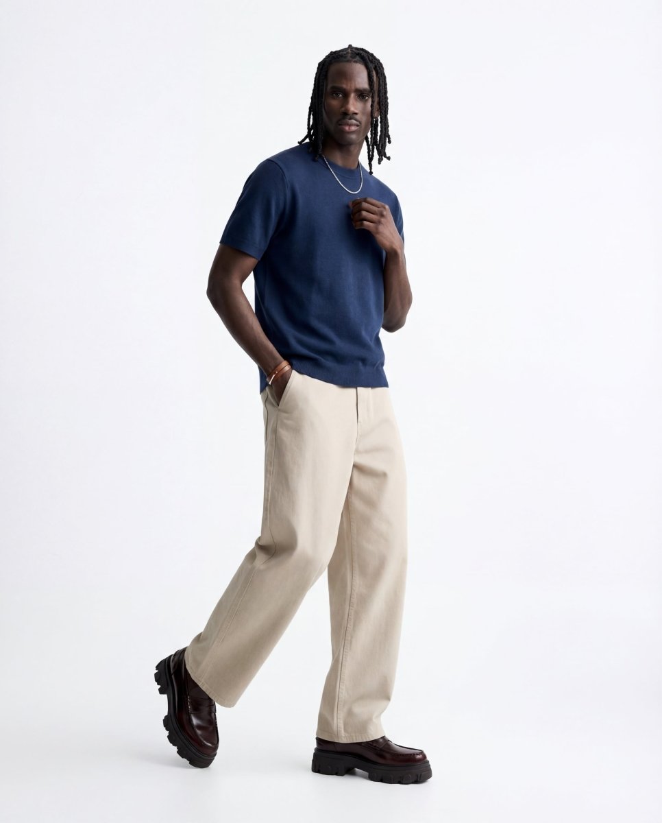 CLEAN KNIT TEE BLUE - Benevierre