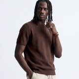 CLEAN KNIT TEE BROWN - Benevierre