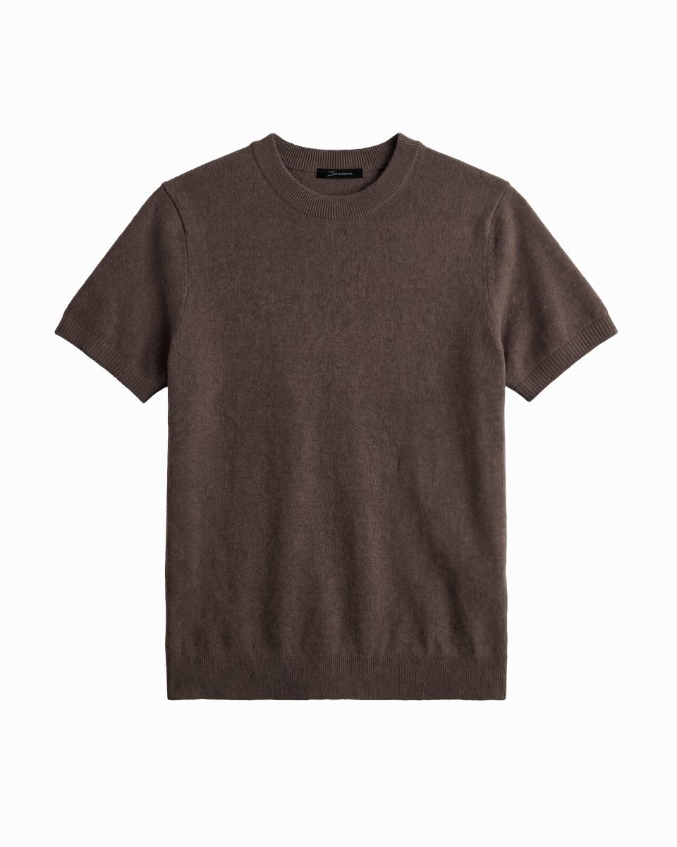 CLEAN KNIT TEE BROWN - Benevierre
