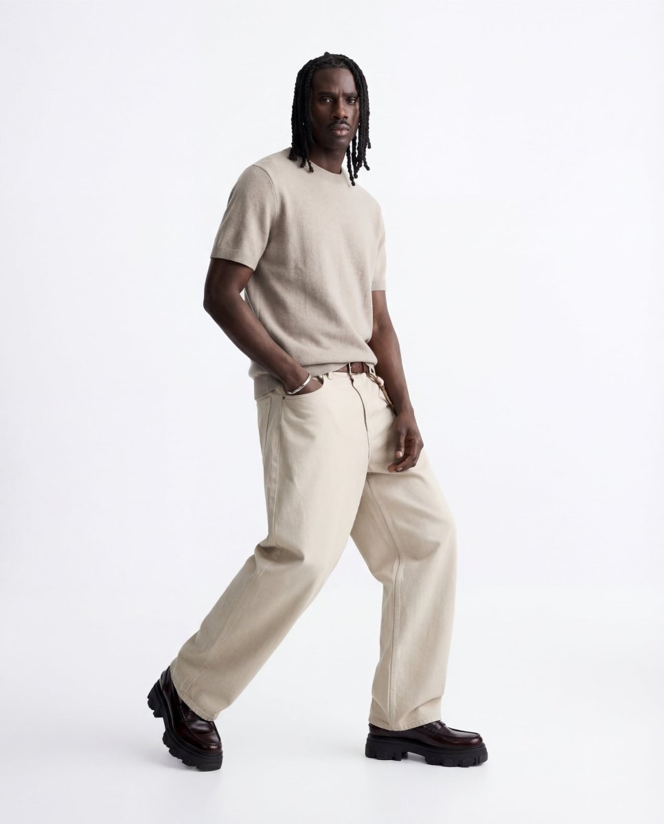 CLEAN KNIT TEE SAND - Benevierre