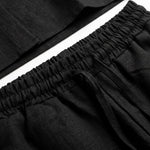 COORDINATO ELEGANT IN LINO BLACK - Benevierre