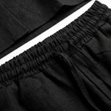 COORDINATO ELEGANT IN LINO BLACK - Benevierre