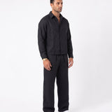 COORDINATO ELEGANT IN LINO BLACK - Benevierre