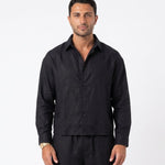 COORDINATO ELEGANT IN LINO BLACK - Benevierre