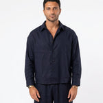 COORDINATO ELEGANT IN LINO BLU - Benevierre