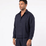 COORDINATO ELEGANT IN LINO BLU - Benevierre