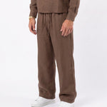 COORDINATO ELEGANT IN LINO BROWN - Benevierre