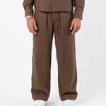 COORDINATO ELEGANT IN LINO BROWN - Benevierre