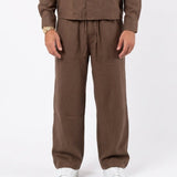 COORDINATO ELEGANT IN LINO BROWN - Benevierre