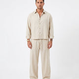 COORDINATO ELEGANT IN LINO WHITE - Benevierre