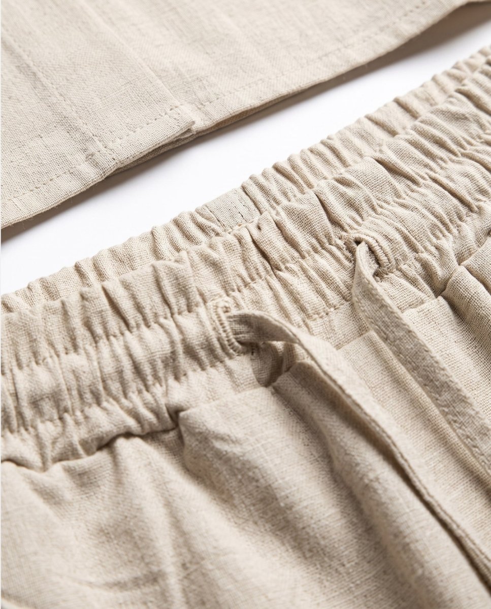 COORDINATO ELEGANT IN LINO WHITE - Benevierre