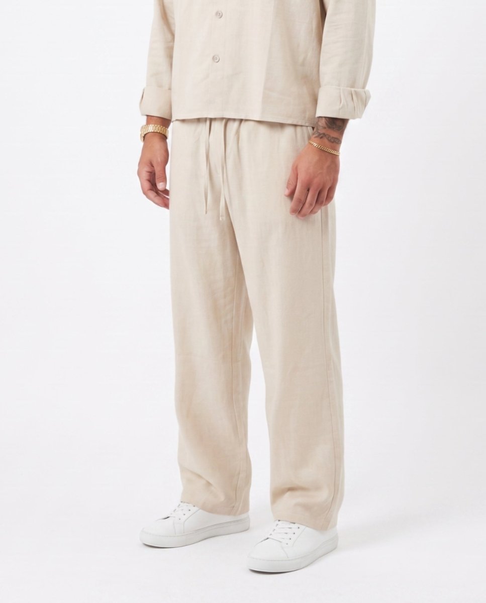 COORDINATO ELEGANT IN LINO WHITE - Benevierre